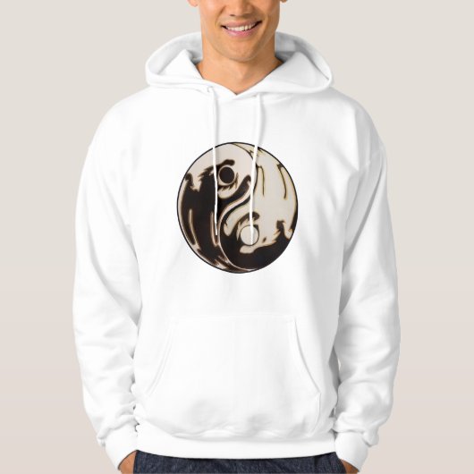 Dragon Black and White Yin Yang Hoodie (Vorderseite)
