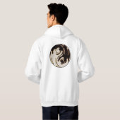 Dragon Black and White Yin Yang Hoodie (Schwarz voll)