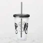 Dragon Black Shape Tattoo Style Acryltrinkbecher (Rechts)