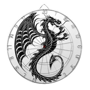 Dragon Black Shape Tattoo Style Dartscheibe