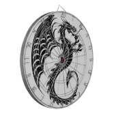 Dragon Black Shape Tattoo Style Dartscheibe (Vorderseite Links)