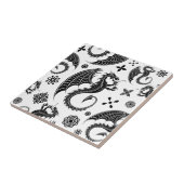 Dragon Black Shape Tattoo Style Fliese (Seite)