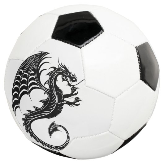 Dragon Black Shape Tattoo Style Fußball (Dreiviertel)