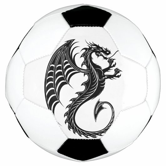 Dragon Black Shape Tattoo Style Fußball (Vorderseite)