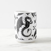 Dragon Black Shape Tattoo Style Kaffeetasse (Mittel)