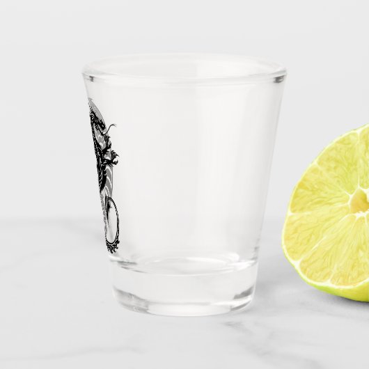Dragon Black Shape Tattoo Style Schnapsglas (Rechts)
