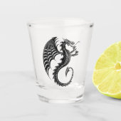 Dragon Black Shape Tattoo Style Schnapsglas (Vorderseite)