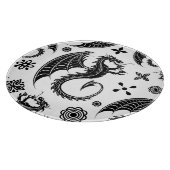 Dragon Black Shape Tattoo Style Schneidebrett (Ecke)