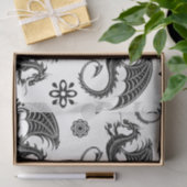 Dragon Black Shape Tattoo Style Seidenpapier (Geschenk)