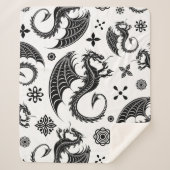 Dragon Black Shape Tattoo Style Sherpadecke (Vorderseite)