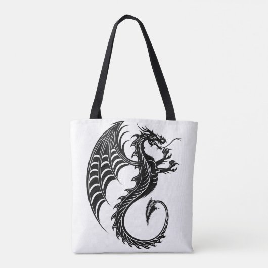 Dragon Black Shape Tattoo Style Tasche (Rückseite)