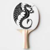 Dragon Black Shape Tattoo Style Tischtennis Schläger (Vorderseite)