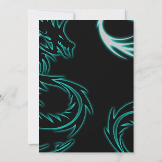 Dragon Blackout UV-Party Einladungen (Rückseite)