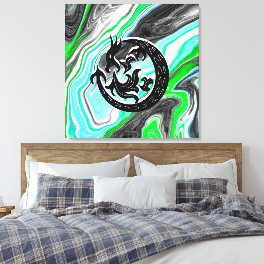Dragon blasen Feuer Fluid Art Leinwanddruck (Insitu (Schlafzimmer))