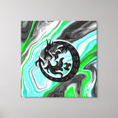 Dragon blasen Feuer Fluid Art Leinwanddruck (Vorderseite)