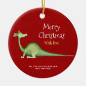 Dragon Blick zurück Keramik Ornament (Vorne)