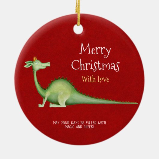 Dragon Blick zurück Keramik Ornament (Hinten)