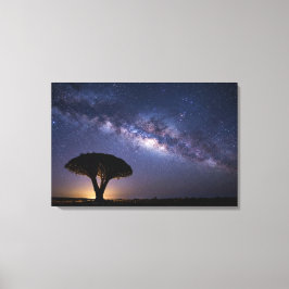 Dragon Blood Tree Milky Way Canvas  Ancient Nature Leinwanddruck
