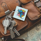 Dragon Blue Butterfly Blume Business Logo Schlüsselanhänger