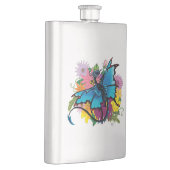 Dragon Blue Butterfly Blume Flachmann (Rechts)