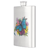 Dragon Blue Butterfly Blume Flachmann (Links)