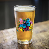 Dragon Blue Butterfly Blume Glas