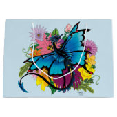 Dragon Blue Butterfly Blume Große Geschenktüte (Vorderseite)