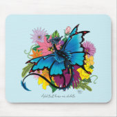 Dragon Blue Butterfly Blume Mousepad (Vorne)