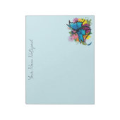 Dragon Blue Butterfly Blume Notizblock (Rotiert)