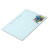 Dragon Blue Butterfly Blume Notizblock (angewinkelt)