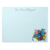 Dragon Blue Butterfly Blume Notizblock (Vorderseite)