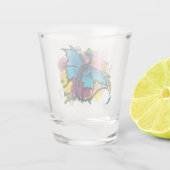 Dragon Blue Butterfly Blume Schnapsglas (Rückseite)