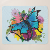Dragon Blue Butterfly Blume Sherpadecke (Vorderseite (Horizontal))
