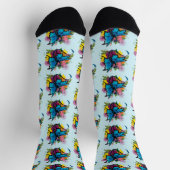Dragon Blue Butterfly Blume Socken (Oben)