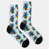 Dragon Blue Butterfly Blume Socken (Rechts)