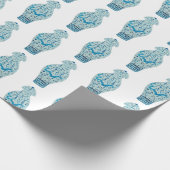 Dragon Blue Chinoiserie Ginger Jar Jars Geschenkpapier (Ecke)