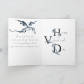 Dragon Blue Hearts Grandtochter Valentinstag Karte (Innenseite)