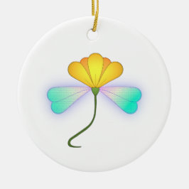 Dragon-Blume Keramik Ornament