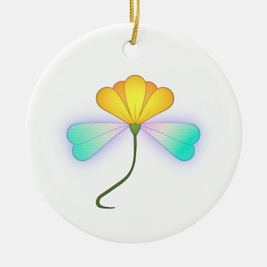 Dragon-Blume Keramik Ornament (Vorne)