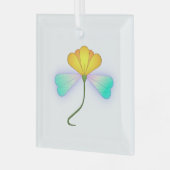 Dragon-Blume Ornament Aus Glas (Vorderseite links)