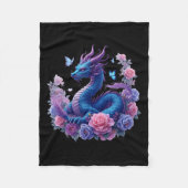 Dragon Blume Schöne Kunstfarben Grafik Fleecedecke (Vorderseite)