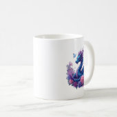Dragon Blume Schöne Kunstfarben Grafik Kaffeetasse (VorderseiteRechts)