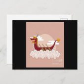 Dragon Boat Chinese Festival Sport Cartoon Wolken Postkarte (Vorne/Hinten)