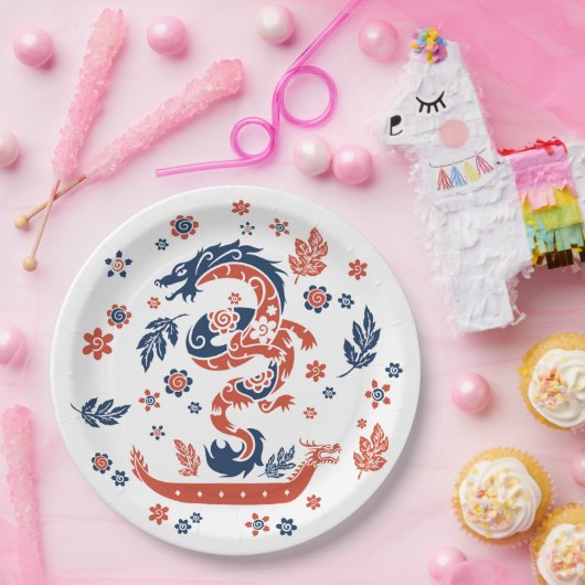 Dragon Boat Racing Design Pappteller (Party)