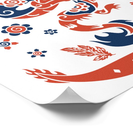 Dragon Boat Racing Design Poster (Ecke)