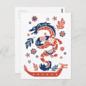 Dragon Boat Racing Design Postkarte (Vorne/Hinten)