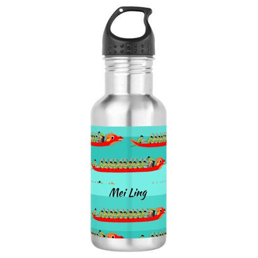 Dragon Boat Racing Edelstahlflasche (Vorderseite)