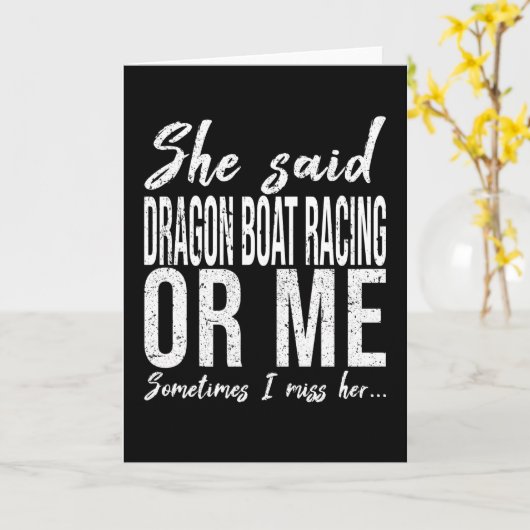 Dragon Boat Racing funny gift idea Karte (Gelbe Blume)