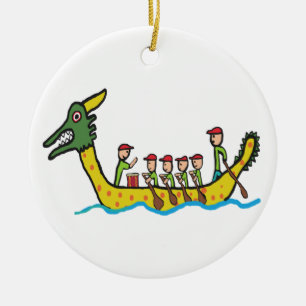 Dragon Boat Racing Keramik Ornament