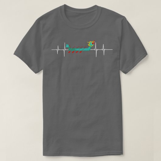 Dragon Boat Racing Passion Liebe Heartbeat T-Shirt (Design vorne)
